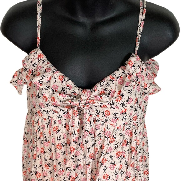 Capulet Revolve Josette Floral Ruffled Neckline Spaghetti Strap Dress Size Small - Picture 2 of 7